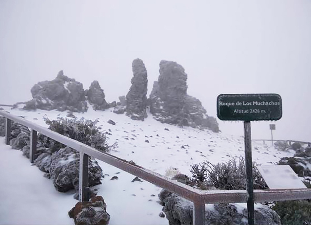 Storm Filomena brings first snow of the year to La Palma