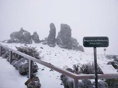 Storm Filomena brings first snow of the year to La Palma