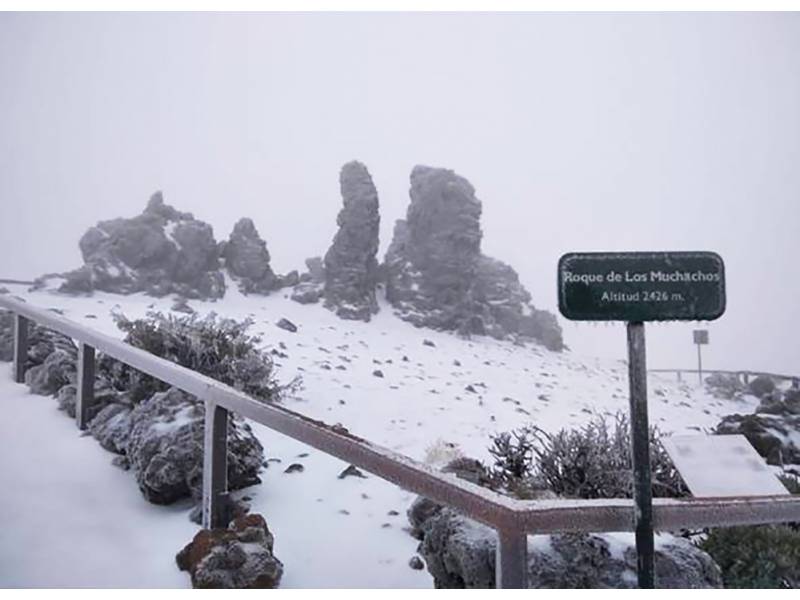 Storm Filomena brings first snow of the year to La Palma