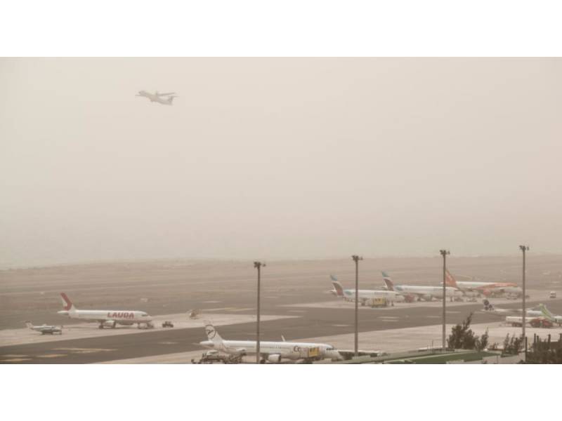 16 flights cancelled due to low visibility caused by the calima