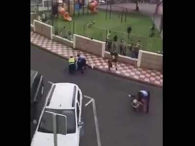 VIDEO: Fight between British couple and Local Police in front of kids in park