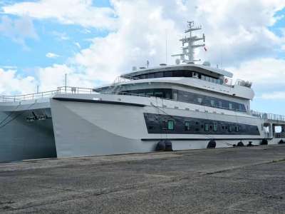 Bill Gates luxurious catamaran stops off in the Port of Santa Cruz de Tenerife