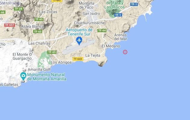 2.6 degree earthquake measured off south Tenerife coast on Sunday