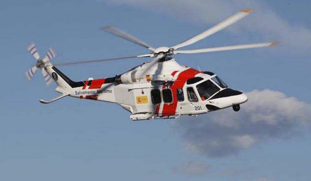 Emergency rescue in progress of three bathers by Costa Del Silencio