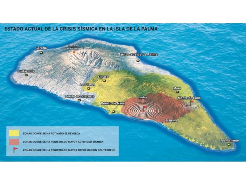 Seismic activity has reduced but the ground has now risen 10cm in La Palma