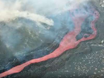 VOLCANO UPDATE: Main cone breaks apart and releases new lava flows