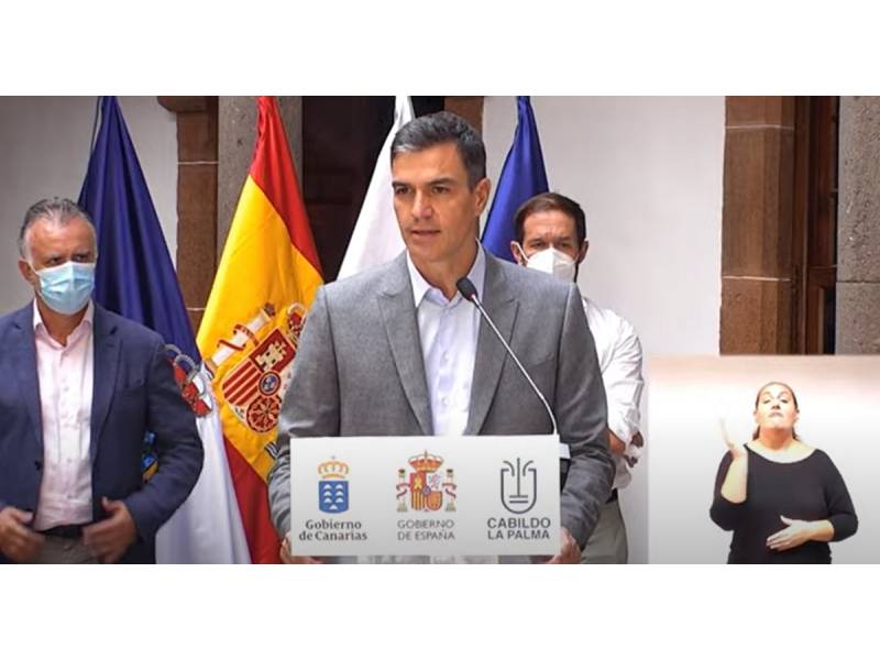 PM announces 200 million euros aid for those affected by the La Palma volcano