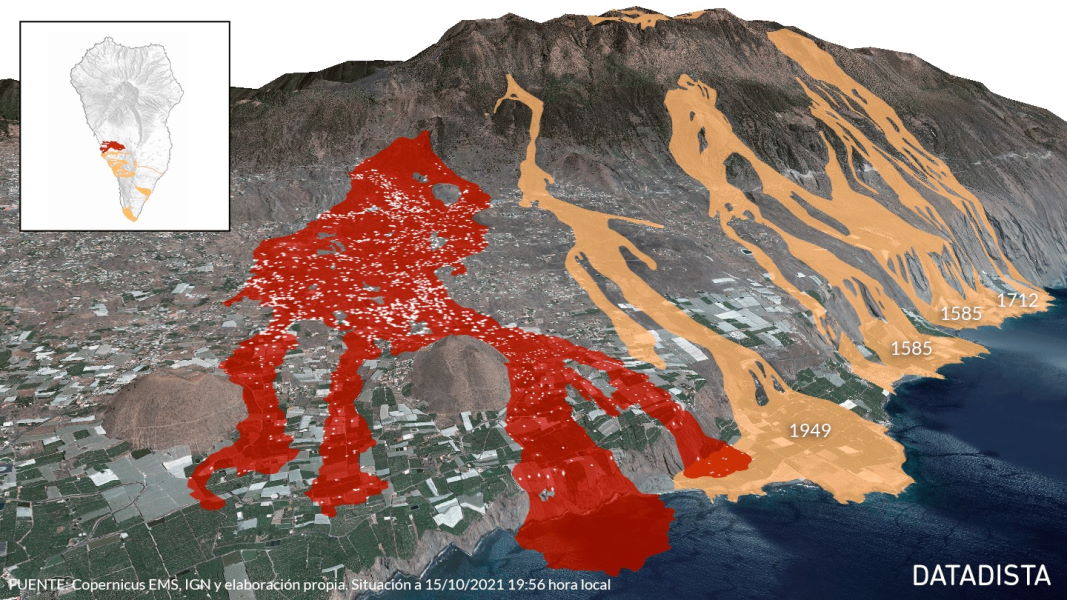 The new volcano is the most damaging among the historical eruptions on La Palma