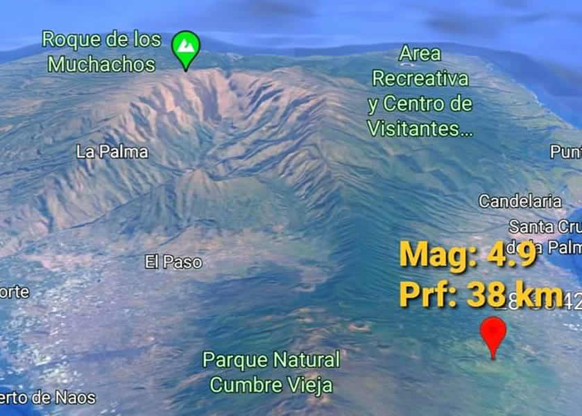 La Palma registers a 4.9 earthquake that shakes the island