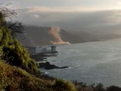 VIDEO: Landslide surprises residents on the north coast of Tenerife