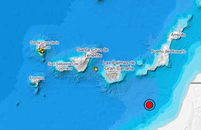A 4.8 magnitude earthquake is recorded today in Canarian waters 
