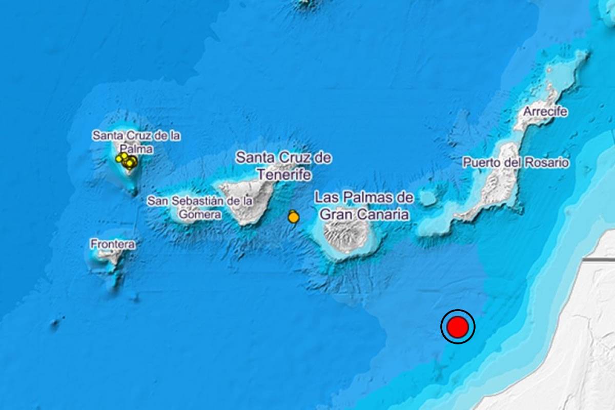 A 4.8 magnitude earthquake is recorded today in Canarian waters 