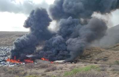 Huge fire at scrap yard in the south of Tenerife