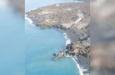 VIDEO: La Palma’s new beaches created by lava flows seen by drone