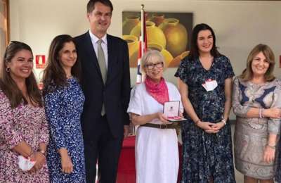 CONGRATULATIONS: Dr Janet Anscombe finally receives her MBE here in Tenerife