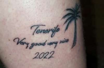 Tattoo goes viral in England thanks to Tenerife ‘looky looky’ man