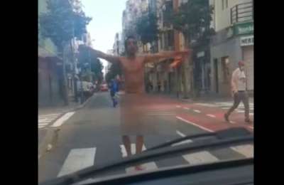 Naked man arrested after dancing and making a ‘mess’ in the street 
