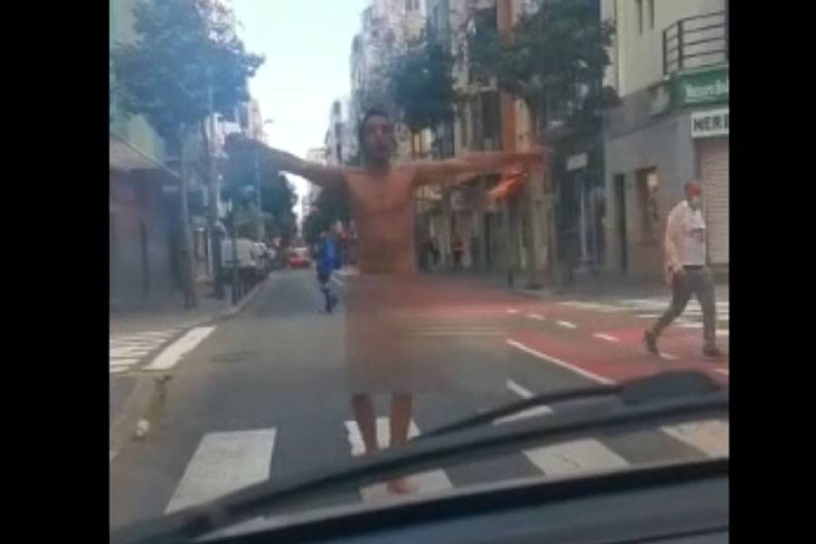 Naked man arrested after dancing and making a ‘mess’ in the street 