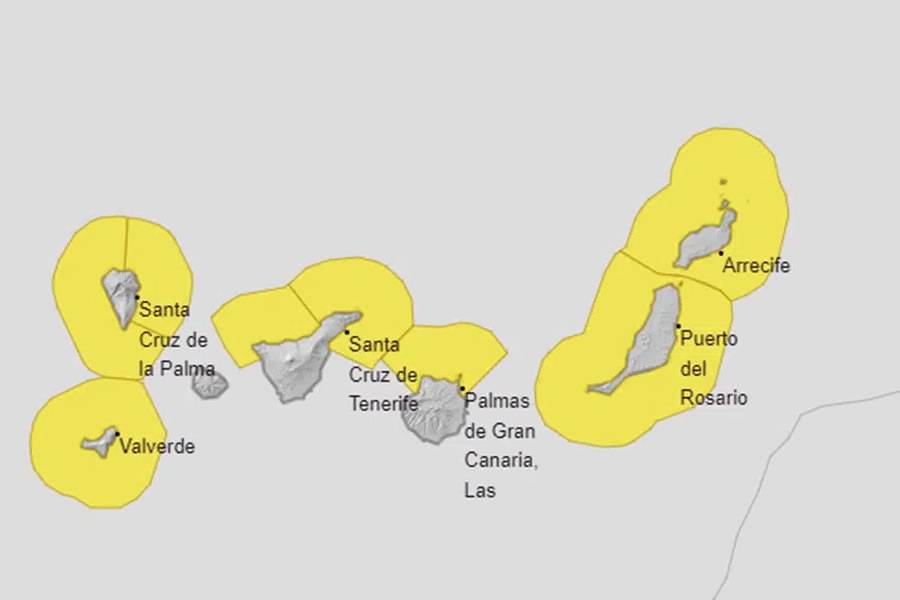 AEMET activates more weather warnings this weekend in the Canary Islands