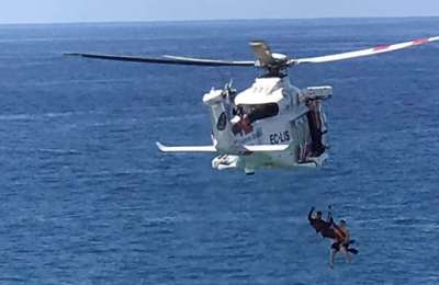 Man in rubber ring airlifted to safety in Costa Adeje in the south of Tenerife
