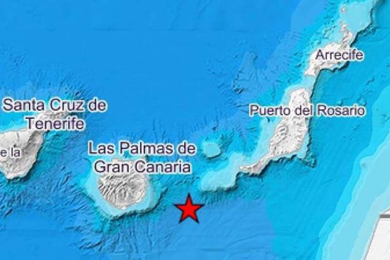 A 3.1 earthquake between Gran Canaria and Fuerteventura this morning