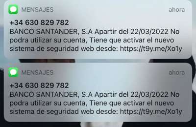 New mobile phone scam using Banco Santander to steal your card details