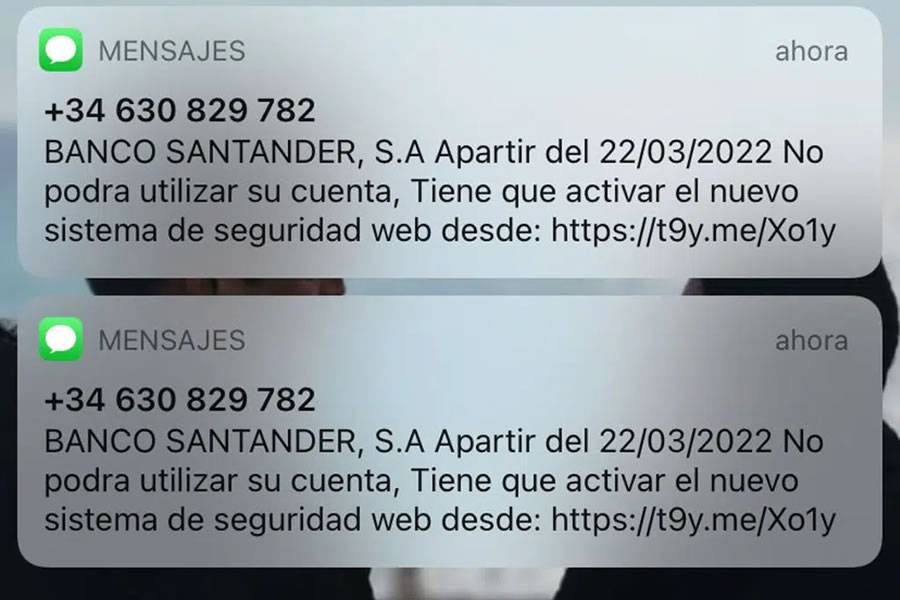 New mobile phone scam using Banco Santander to steal your card details