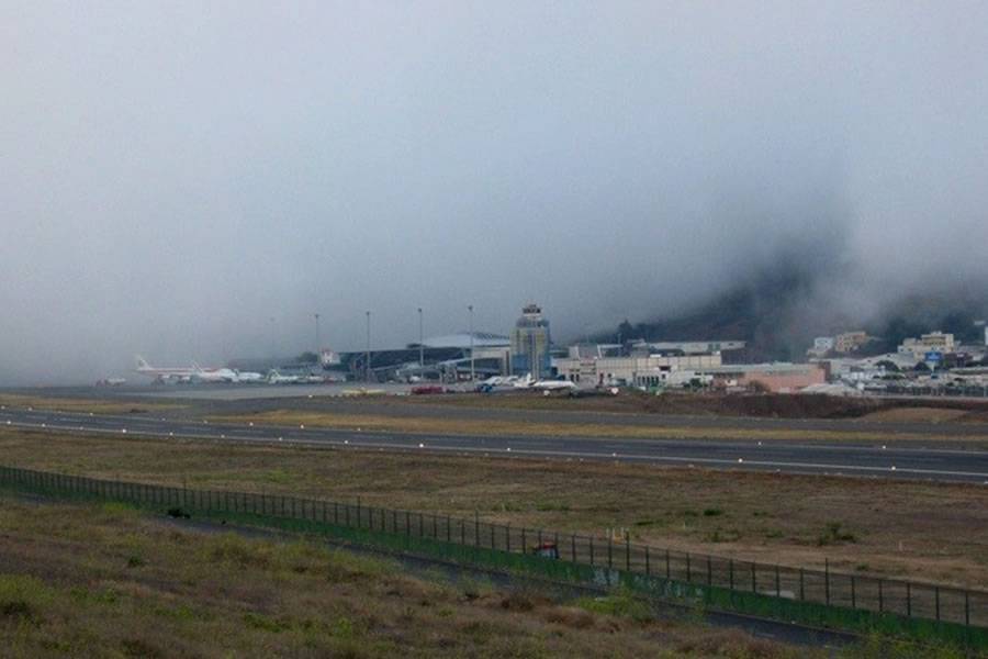 Intense rain and fog has caused flight cancellations, diversions and delays 