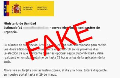 Beware of fake emails offering an extra Covid vaccine, it's a scam to get your bank details