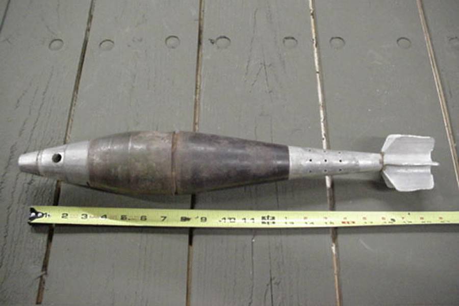 A live mortar grenade is found in a workshop being used as an ornament 
