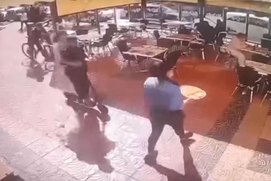 VIDEO: A waitress is run over and injured by an electric scooter 