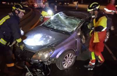 Serious accident as female driver falls asleep whilst driving and rolls her car