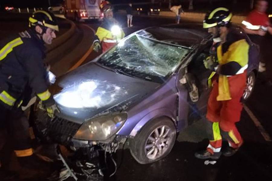 Serious accident as female driver falls asleep whilst driving and rolls her car
