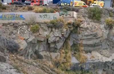 A 27-year-old man dies after falling down a 15 metre high ravine