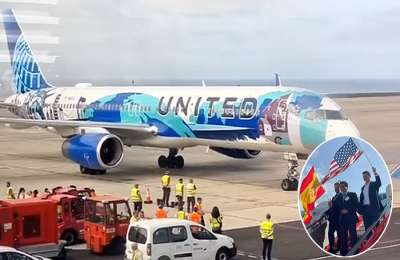 Welcome to Tenerife! The first direct flight from the USA this century arrived today