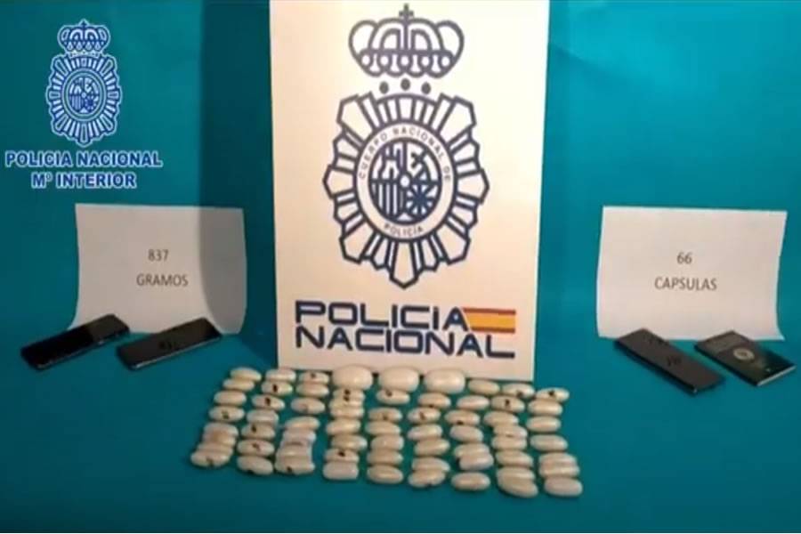 VIDEO: Drug mule arrested in Lanzarote with 837 grams of cocaine