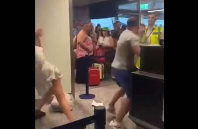 VIDEO: Drunk British tourist punches airport security for not letting him on plane
