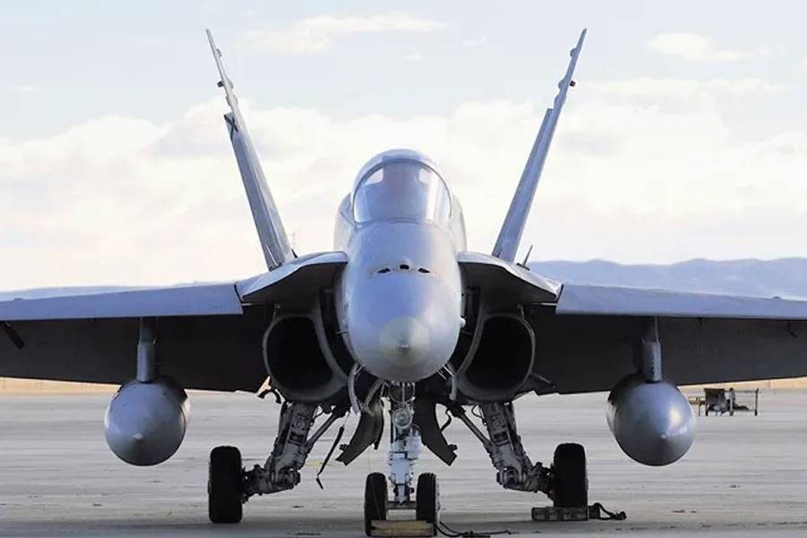 Top Gun fighter planes carrying out night-time exercises over the Canary Islands