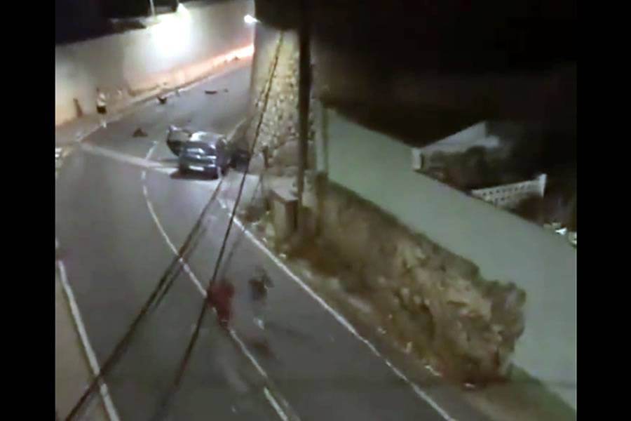 VIDEO: Couple are caught on camera running from the scene of a car accident 