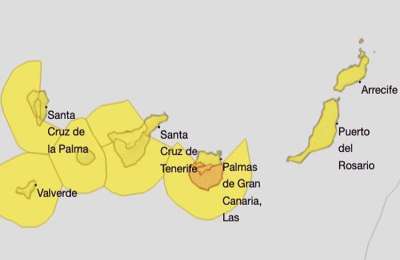 All the Canary Islands start the week with active weather warnings 