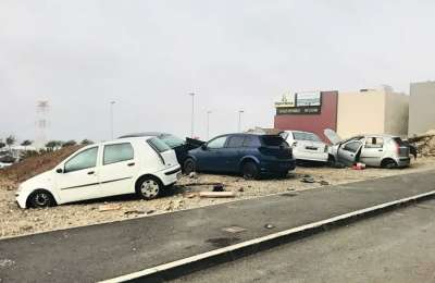 Hundreds of abandoned cars still litter the streets in the south of Tenerife