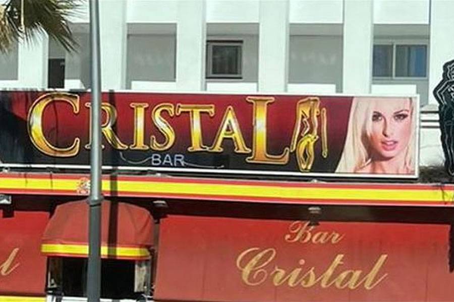 Surprise for UK model as she sees her face on a strip club sign in Tenerife Surprise for UK model as she sees her face on a strip club sign in Tenerife
