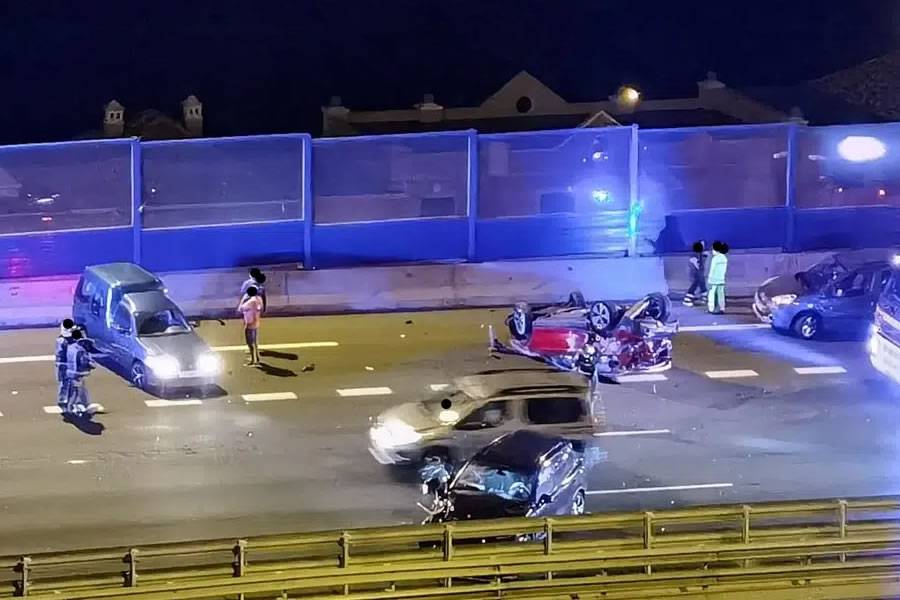 Five injured in a multiple accident on the TF-1 Five injured in a multiple accident on the TF-1