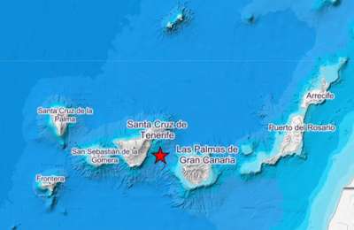 The IGN detect an earthquake in waters off the coast of Tenerife