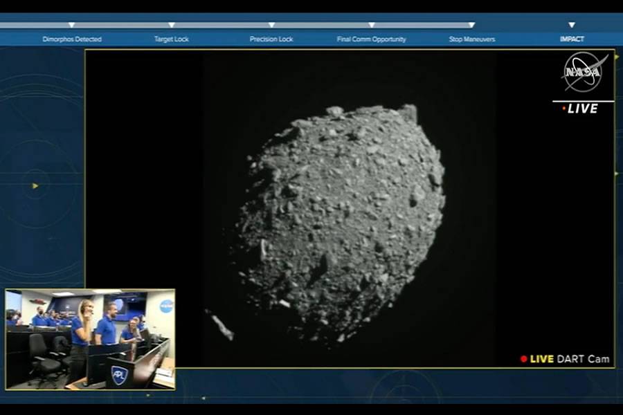 NASA successfully crashes a spacecraft into an asteroid in the first planetary defence test
