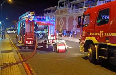 Holiday makers evacuated due to fire in a complex in Costa Adeje