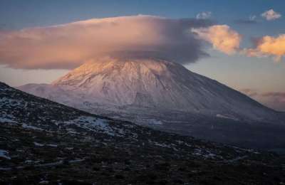 The calm after the storm: Snowy Teide looks spectacular with her ‘hat’ on