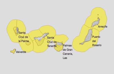 Weather warnings are activated in all of the Canary Islands until the weekend