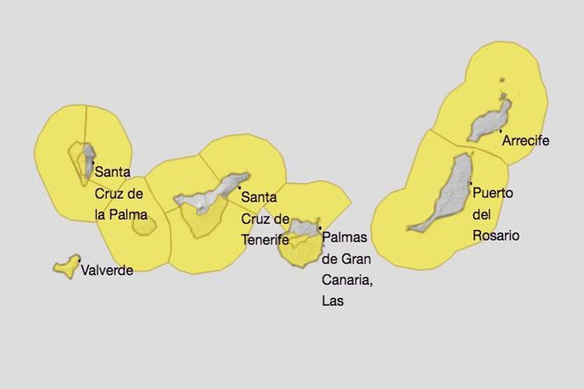 Weather warnings are activated in all of the Canary Islands until the weekend