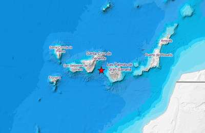 The Enmedio volcano between Tenerife and Gran Canaria trembles again